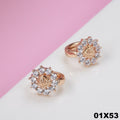 Luxus Ohrringe Creole Blume Zirkonia Kristall 585 Rosegold überzogen Geschenk D0