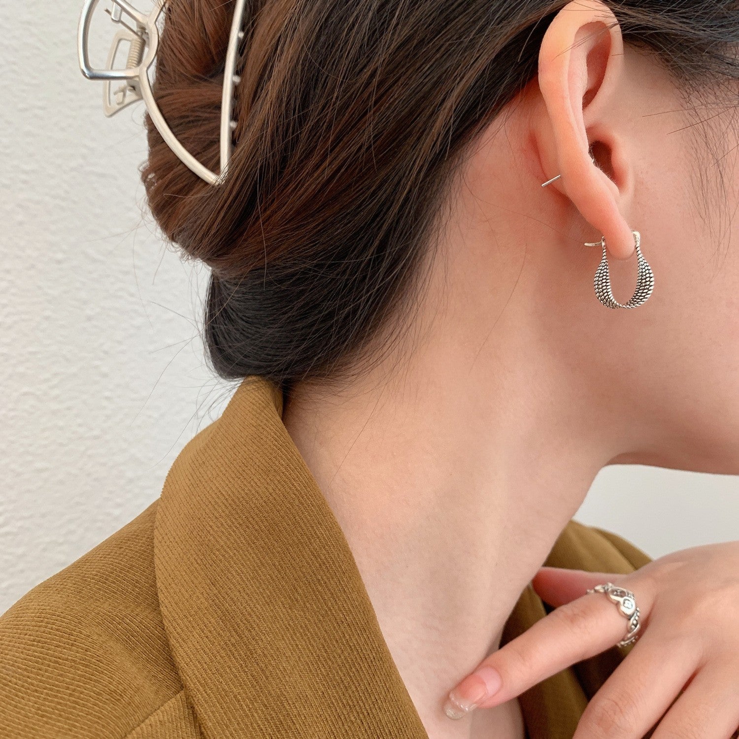 Luxus Damen 925S Ohrringe Creolen Sterling Silber 925 Plattiert Neu4