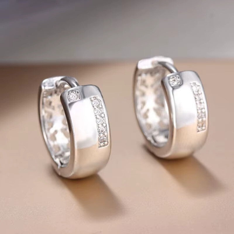 Luxus Damen Ohrringe Creolen Zirkonia Kristalle 925 versilbert  Hochwertiger1