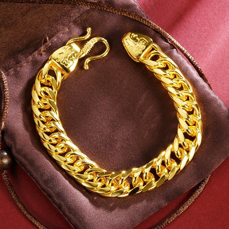 Kubanische Armband Glattes, Flaches Vietnamesisches SandgoldBossArmband, domin6