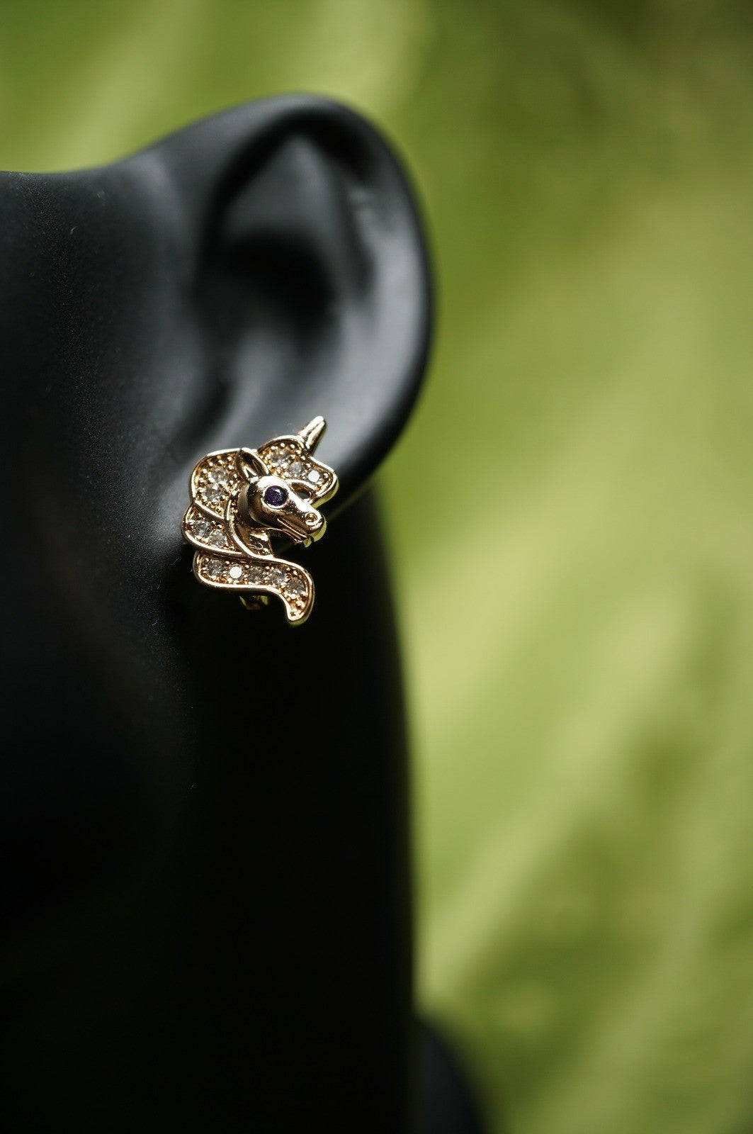 Ohrringe Einhorn Pferde Rose Gold vergoldet Zirkon Mädchen Kinder Damen Ohrhänge13