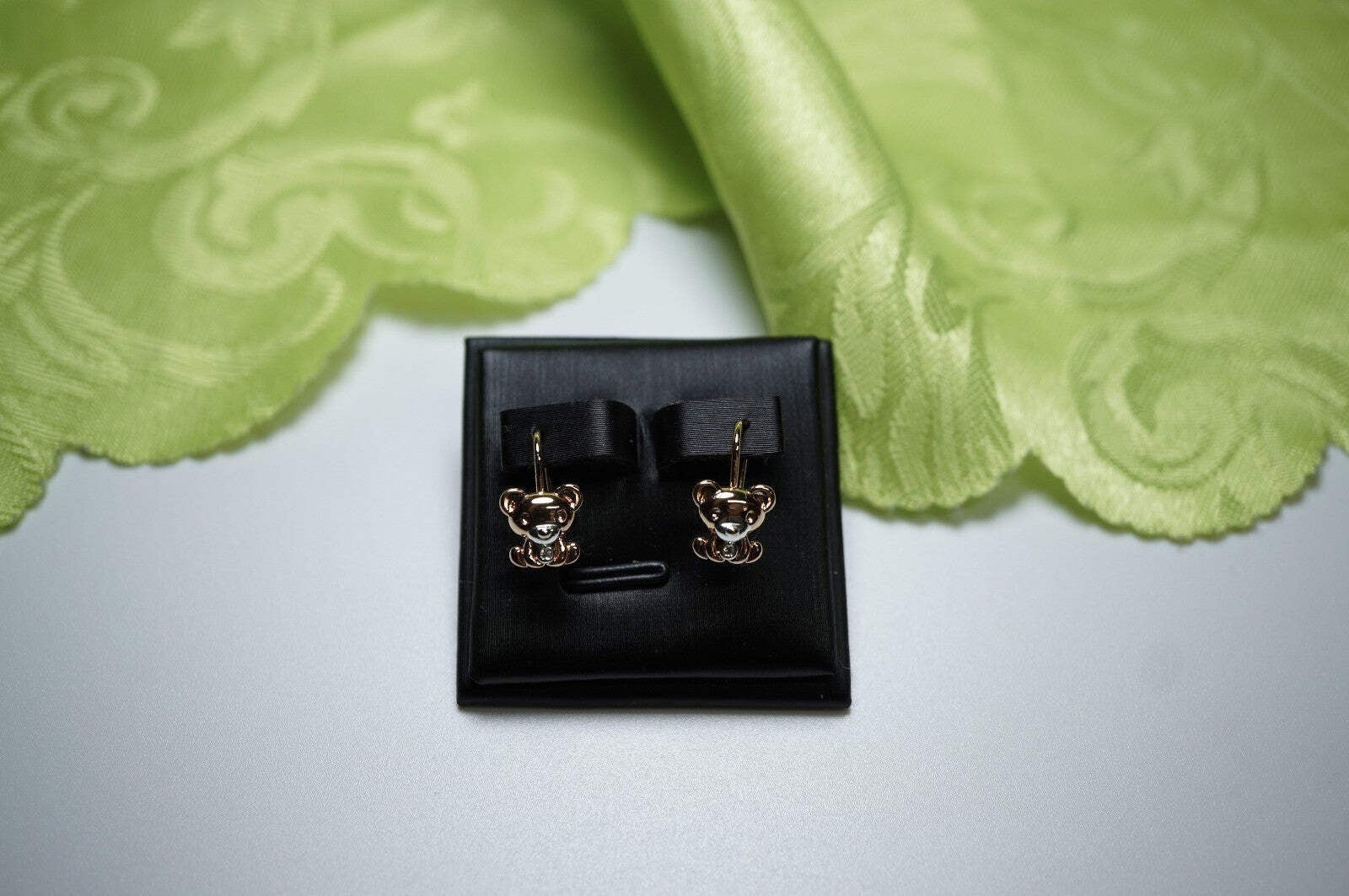 Haken Ohrringe mit Bärenmotiv für Mädchen, Zweifarbig mit Roségold-Plattiert4