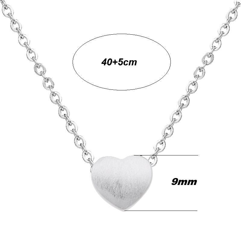 Damen Halskette Silber 925 mit Herz Anhänger gebürstetem Sterlingsilber (925)1