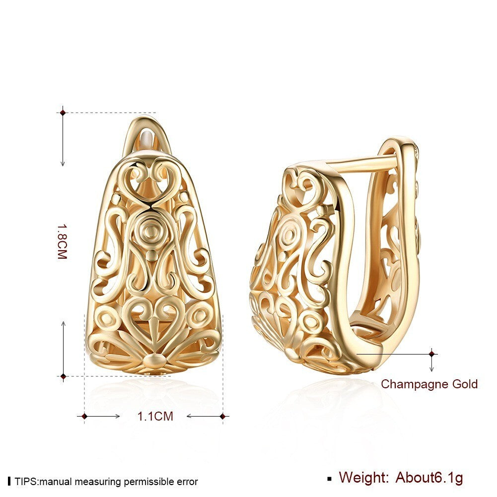 Luxus Gemusterte hohle Ohrringe Ohrhänger Champagnergold Orientalisches Style3