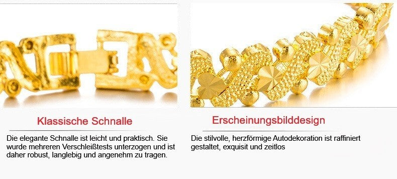 Armband Armreif Gold 24K Damen Herren robuste und farbbeständige Uhrenschließe5