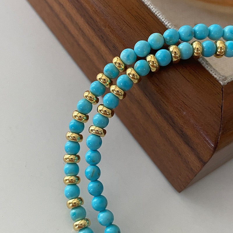 Damen Natürliche Perlen Halskette Türkisfarbene Perlen Kette Damen, AllMatch3