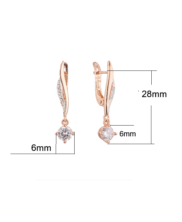 Luxus Damen Ohrringe Rosegold Cluster-Ohrringe in Roségold (vergoldet) Zirkon8