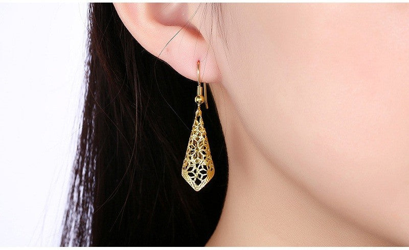 Gold zirkon ohrringe conchförmigen hohl kleine frische romantische stil elegant5