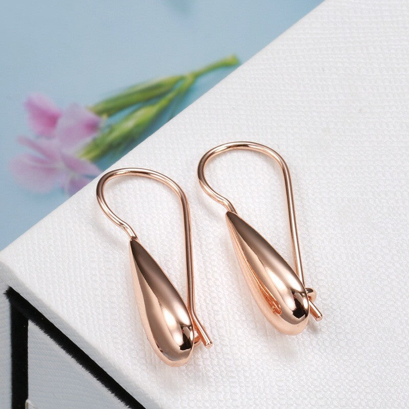 Luxus Damen Wassertropfen Ohrringe  Creolen  585 Roségold neu hochwertig Schmuck3