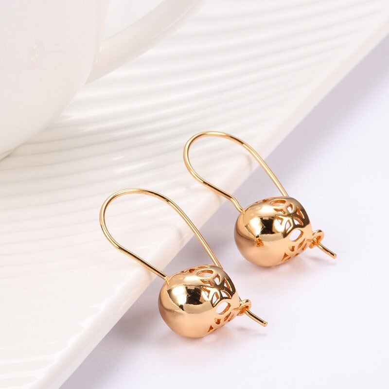 Luxus Ohrringe 585 Rolled Rosé Gold überzogen einfache trend reales gold überzog3