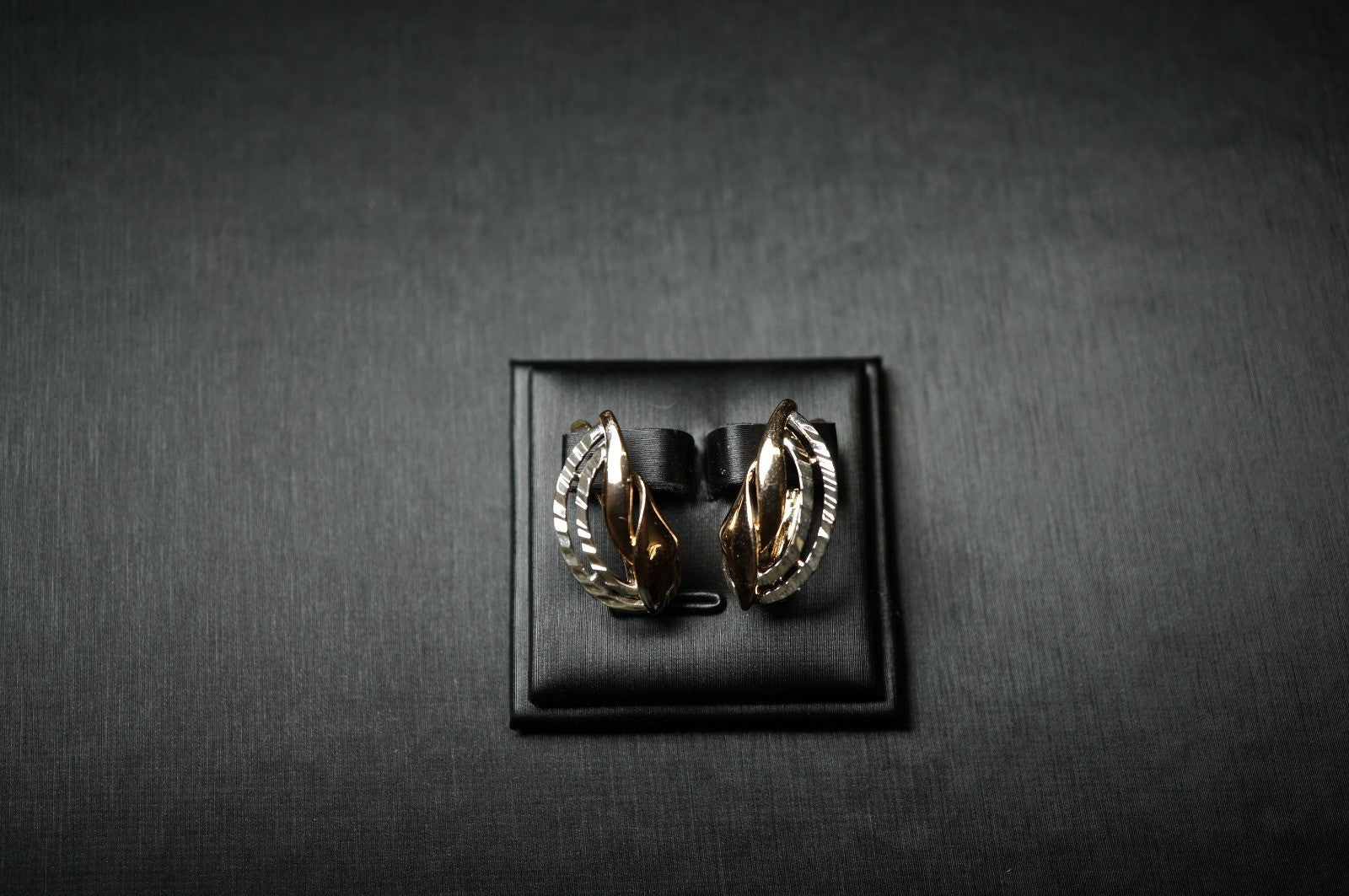 Damen Zweifarbige Ohrringein 585 Roségold ineinandergreifenden Bändern ,Schmuck3