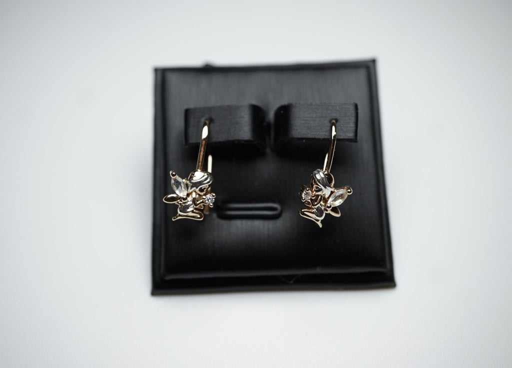 Baby-Engel-Ohrringe mit Drahthaken in zweifarbiger Vergoldung (vergoldet)14