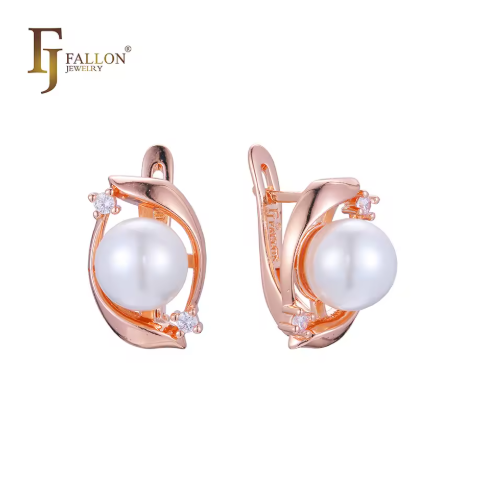 Luxus Damen Perlen Ohrringe in Roségold-Plattierung,Geschenk Imitationsperle15