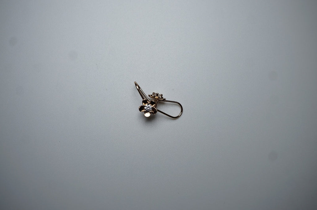 Zierliche Blumen Ohrringe für Mädchen und Frauen14K Rose Gold (vergoldet) Baumel7