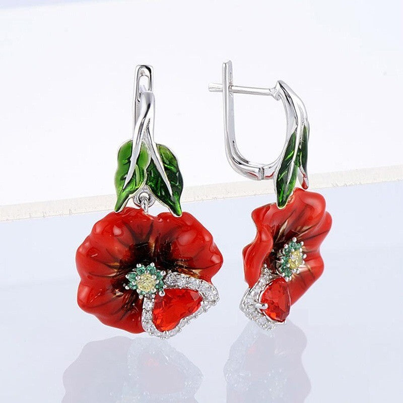 Luxus Damen Ohrringe RosenBlumen Ohrringe, AllMatchOhrringe für Frauen3