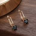 Luxus Damen Ohrringe Schwarze Natürliche Zirkon Clips Ohrringe für Frauen Trend0