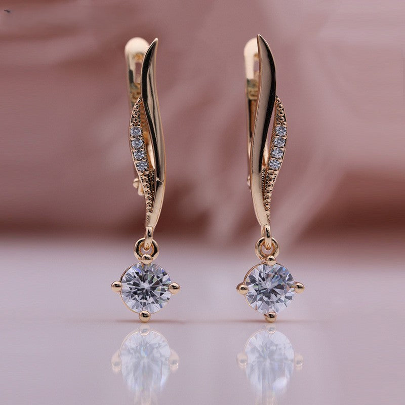 Luxus Damen Ohrringe Rosegold Cluster-Ohrringe in Roségold (vergoldet) Zirkon0