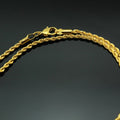 Halskette Kordelkette 18 Karat Gold vergoldetem Messing mit gedrehter Kette, ein0