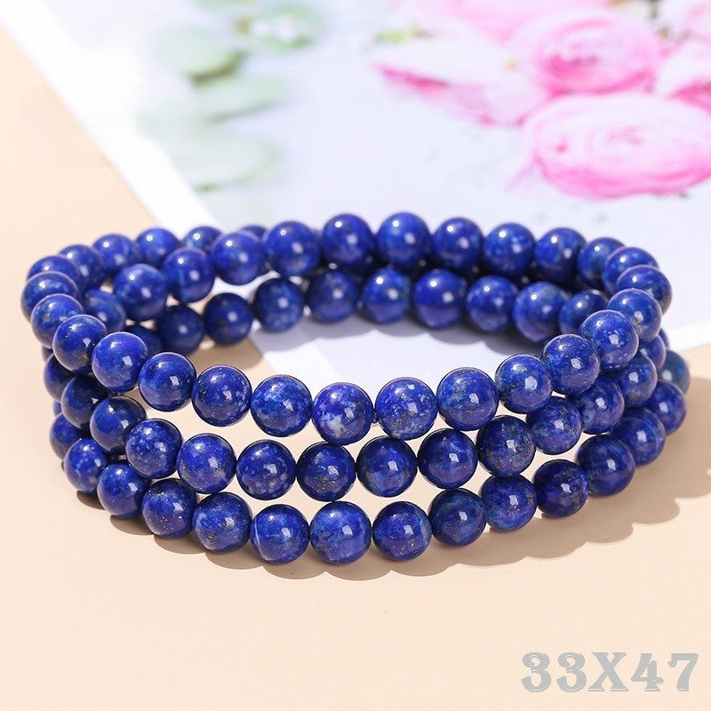 Dreisträngiges Armband 6A Natur Lapislazuli Dreisträngiges Armband Kaiserliches8