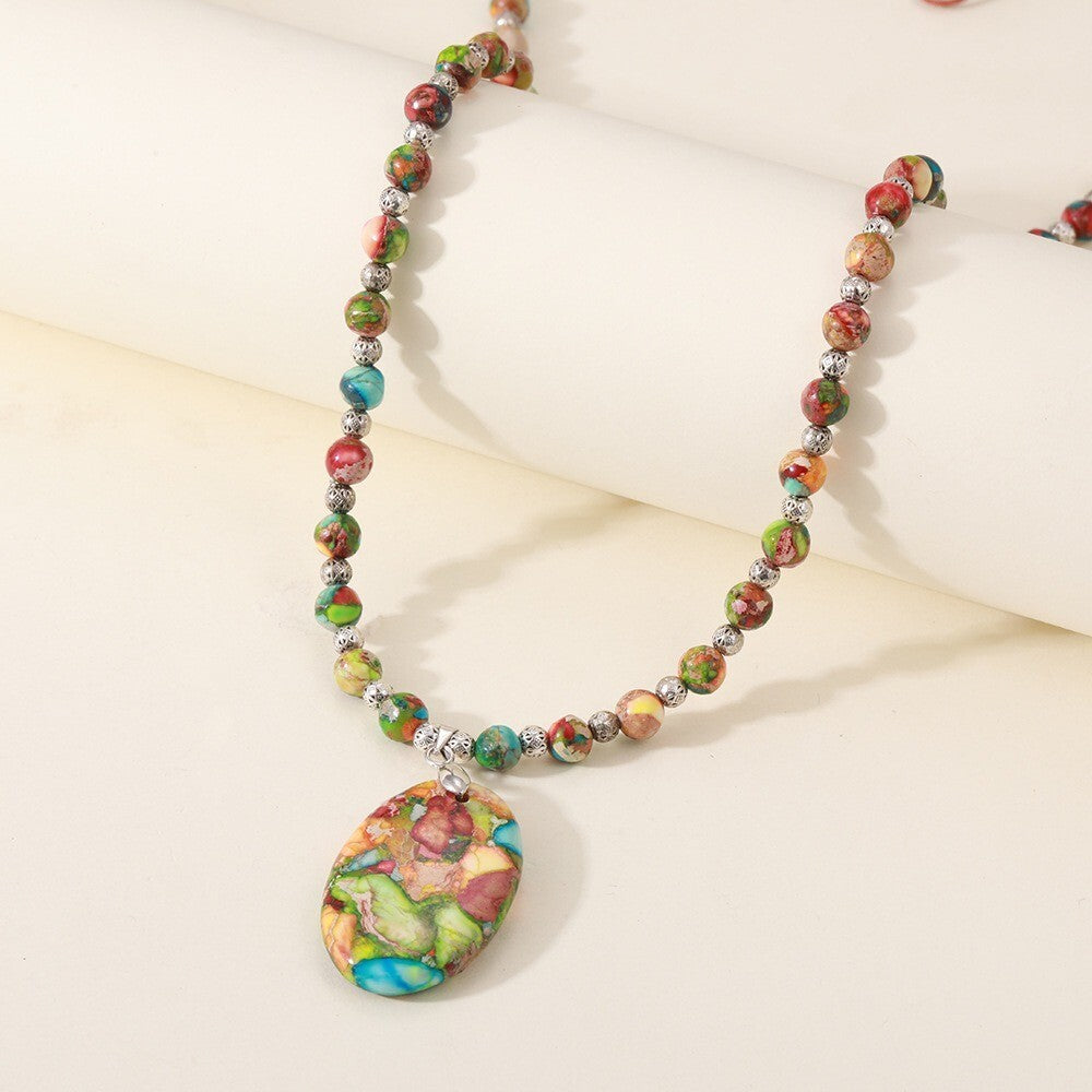 Naturstein Kaiser Halskette Mit Anhänger Naturstein Boutique Halskette Licht1