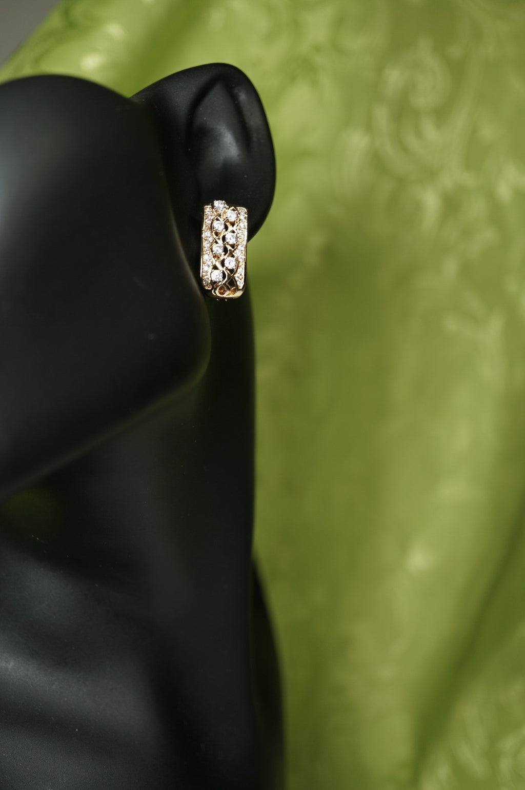 Damen Ohrringe 585 Rosegold mikro-eingelegtem Zirkon in luxuriösem Gold (vergold1