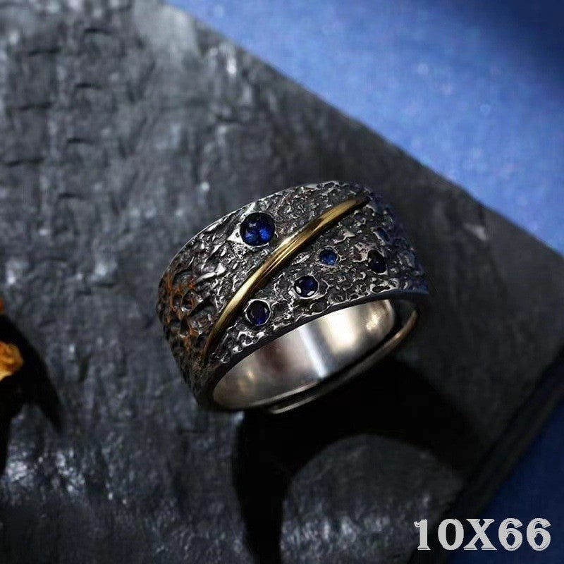 Silber Plattierter Sternenhimmel Ring, stilvoll und trendig für Singles, Schmuck8
