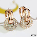 Double Circle Linked Ohrringe für Luxus Frauen Gold Farbe0