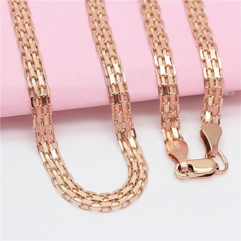Luxus Damen Halskette breite spitze  585 Rose gold Kette  Schmuck2