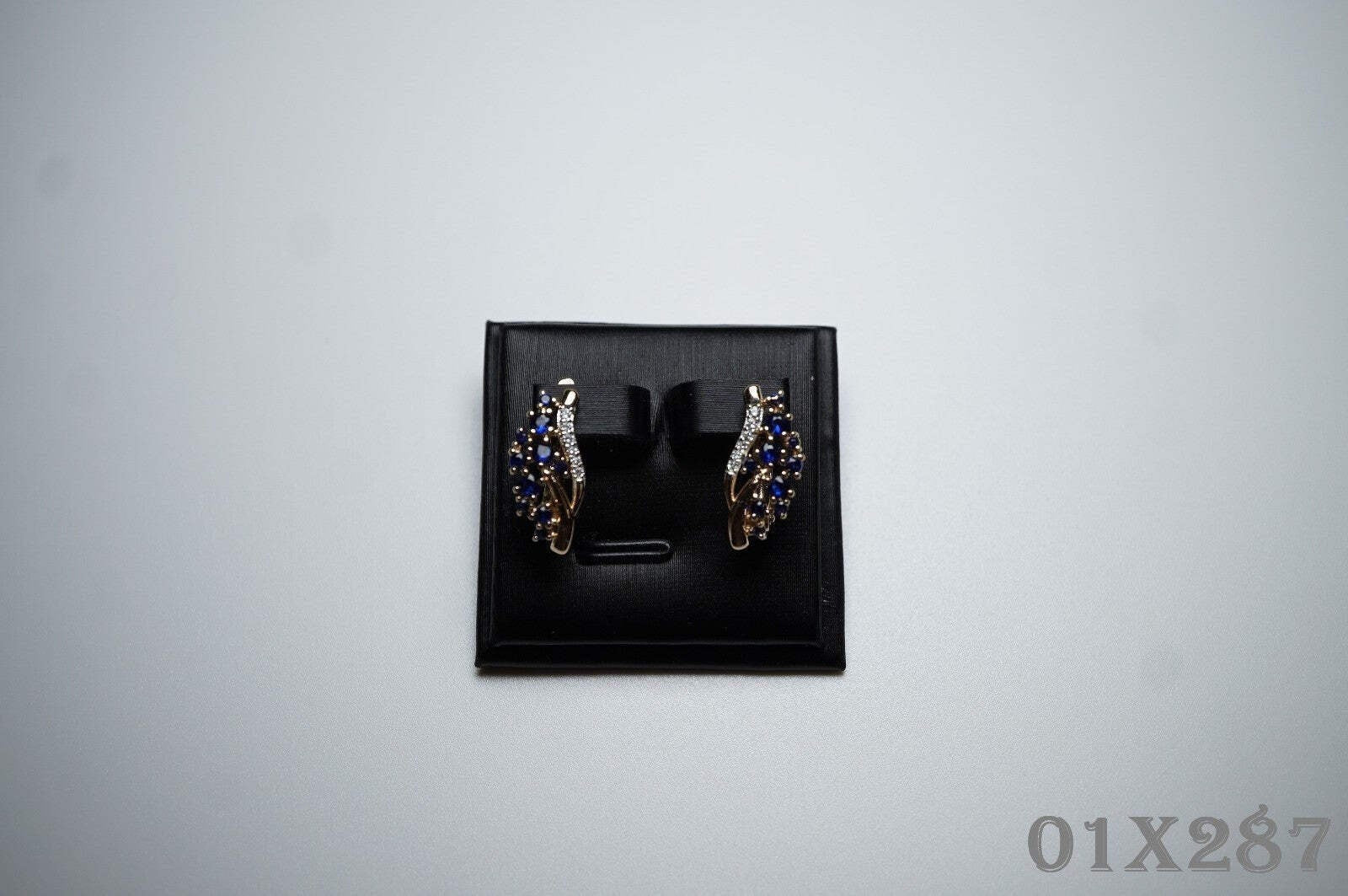 Damen Ohrringe blaue und weiße Blumen mit Zirkonia in Roségold (vergoldet)7