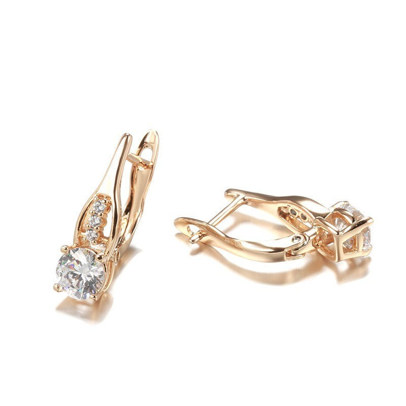 Luxus Damen Ohrringe 585 Rosé Gold überzogen Design Kristall für Damen Geschenk3