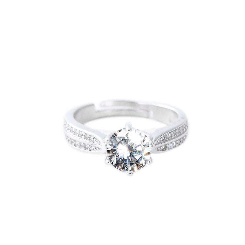 925S Silber Damen Ring Diamant Ring Persönlichkeit Hipster Studenten frisch krea6