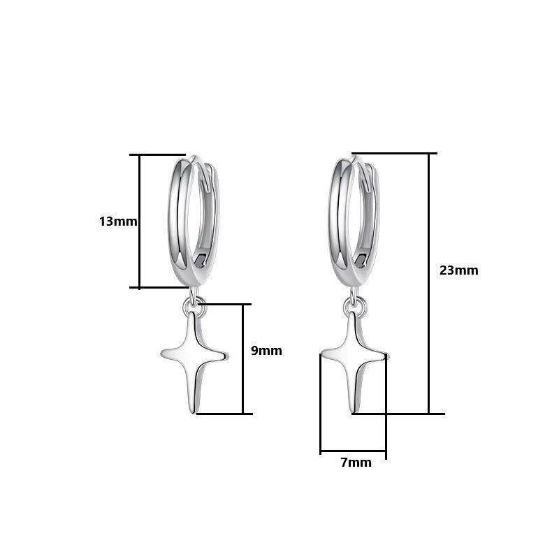 Ohrringe Creole 925 Sterling Silber Sternförmige Ohrringe Hüpfen personalisierte4