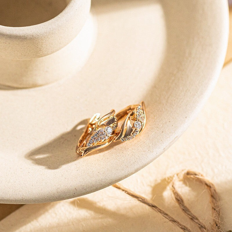 Luxus Damen Ohrringe 585 Rosé Gold überzogen Design Kristall für Damen Geschen2