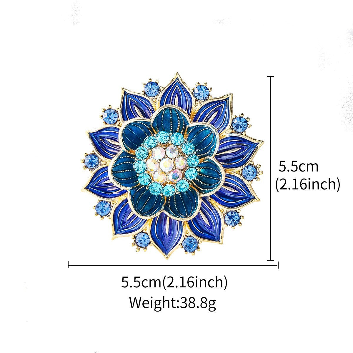 Luxus blaue LotusBrosche, exquisit und hochwertig, eine elegante RetroCorsage2