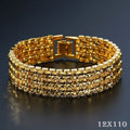 Luxus Armband Gold 19,3cm Damen Herren aus reinem Kupfer, vergoldet, Herrenuhrke0