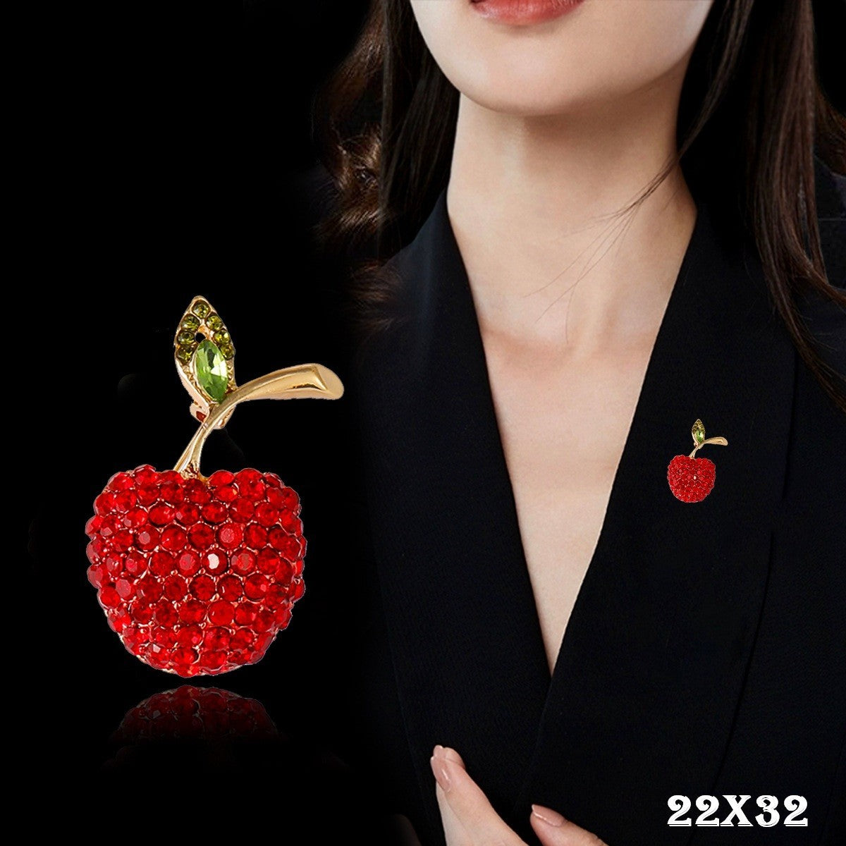 Süße kleine Apfel Brosche, Legierung, , exquisite ObstWäschekl0