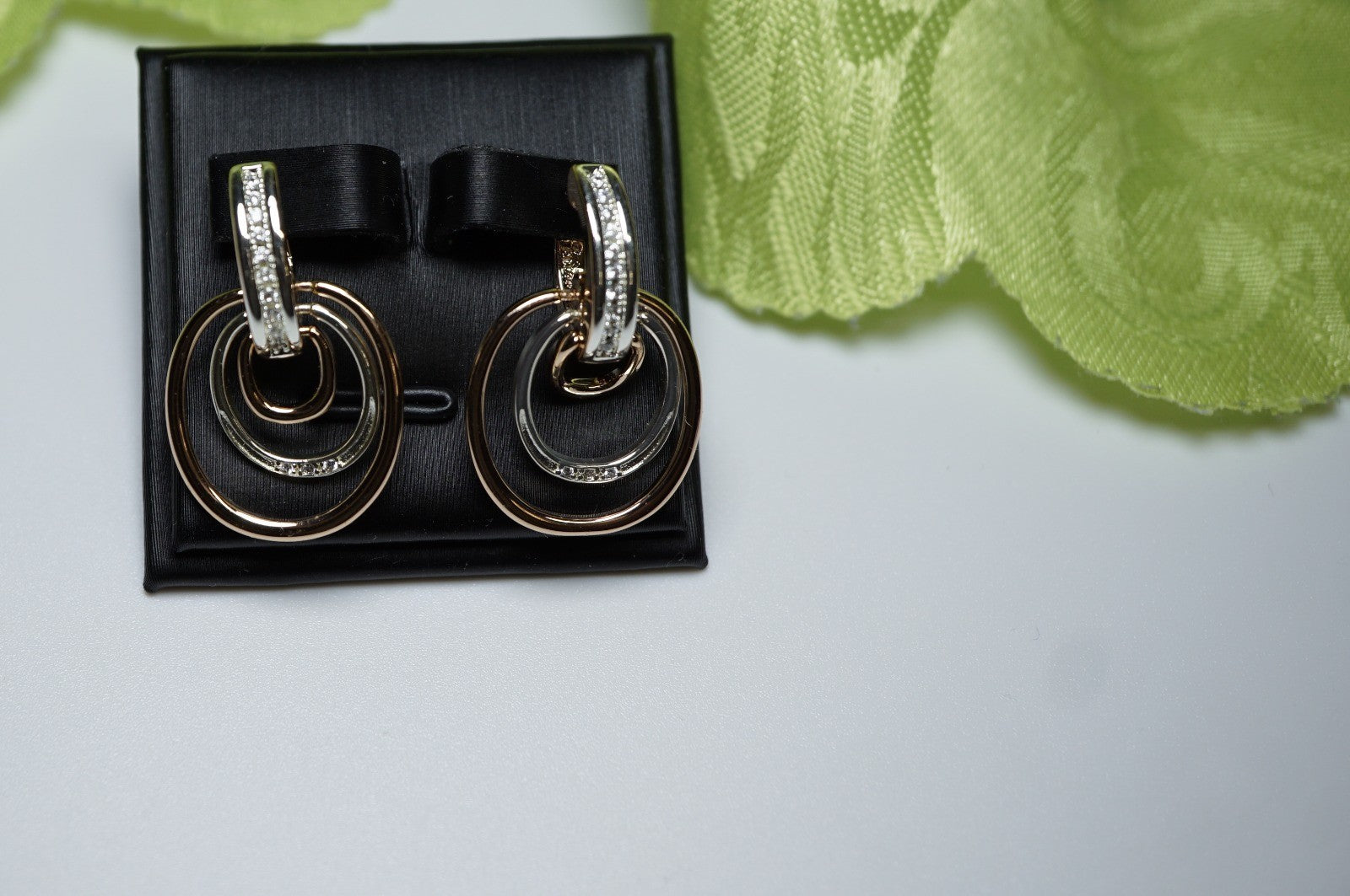 Luxus Damen zweifarbige Ohrringe aus 14-karätigem Roségold hochwertige vergoldet20