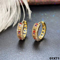 Ohrringe Creole 14K Gold Überzogene farbig Zirkon Huggie Hoop Schmuck Bunte0