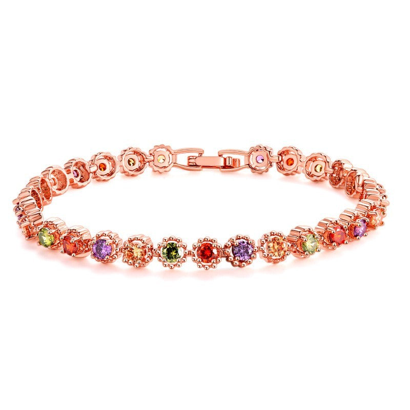 Luxus Damen Armband Buntes Zirkon Tennis Armband Modisches und Elegantes Schmuck7