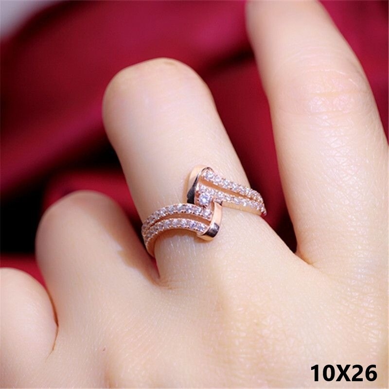 Damen Ring 585 Rose Golde vergoldet mit einem Diamanten  Verstellbare Öffen1