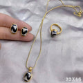 Tibetisches Silber DziPerlenSet, AchatHalskette, Ohrringe, Ring, Dreiteiliges0