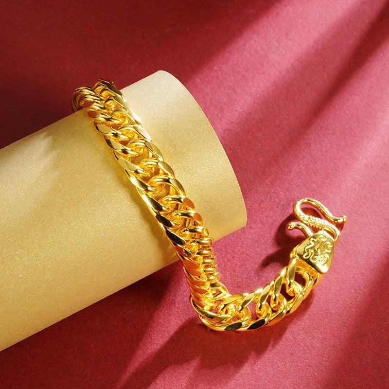 Kubanische Armband Glattes, Flaches Vietnamesisches SandgoldBossArmband, domin5