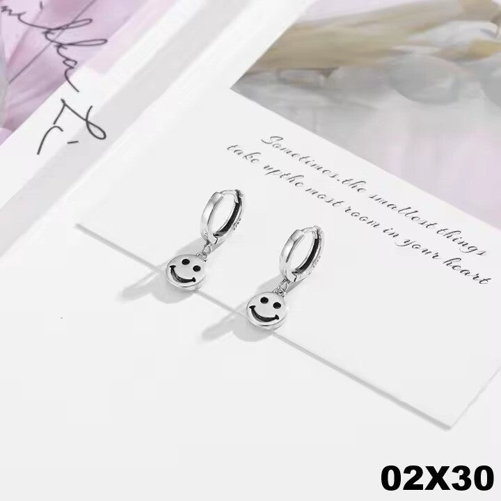 Ohrringe Creolen 925 Sterling Silber Hypoallergene Smail Damen Ohrringe Schmuck0
