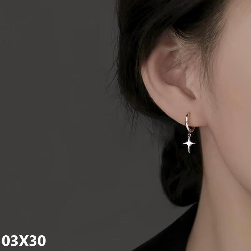 Ohrringe Creole 925 Sterling Silber Sternförmige Ohrringe Hüpfen personalisierte1