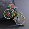 Damen Fahrrad Brosche Vintage Kristall Strass Anstecknadel Schmuck0