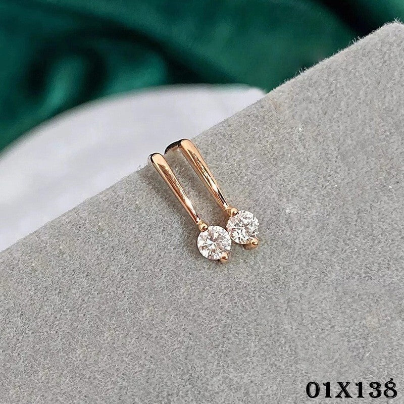 Damen eingelegte Zirkon Ohrringe täglich passende minimalistische kleine Ohrring0