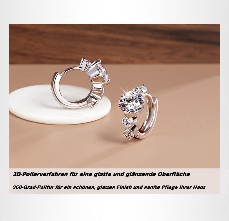 925S Silber Damen Ohrringe Creole Zirkonia funkelnde ZirkoniaCreolen, Schmuck2