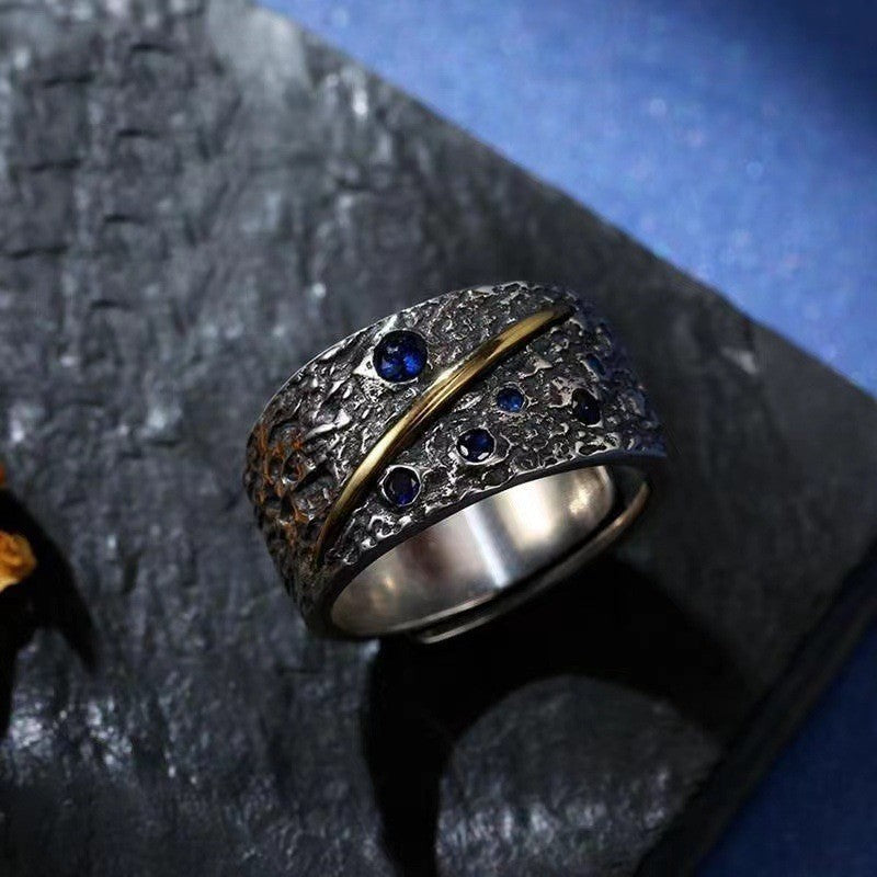Silber Plattierter Sternenhimmel Ring, stilvoll und trendig für Singles, Schmuck6