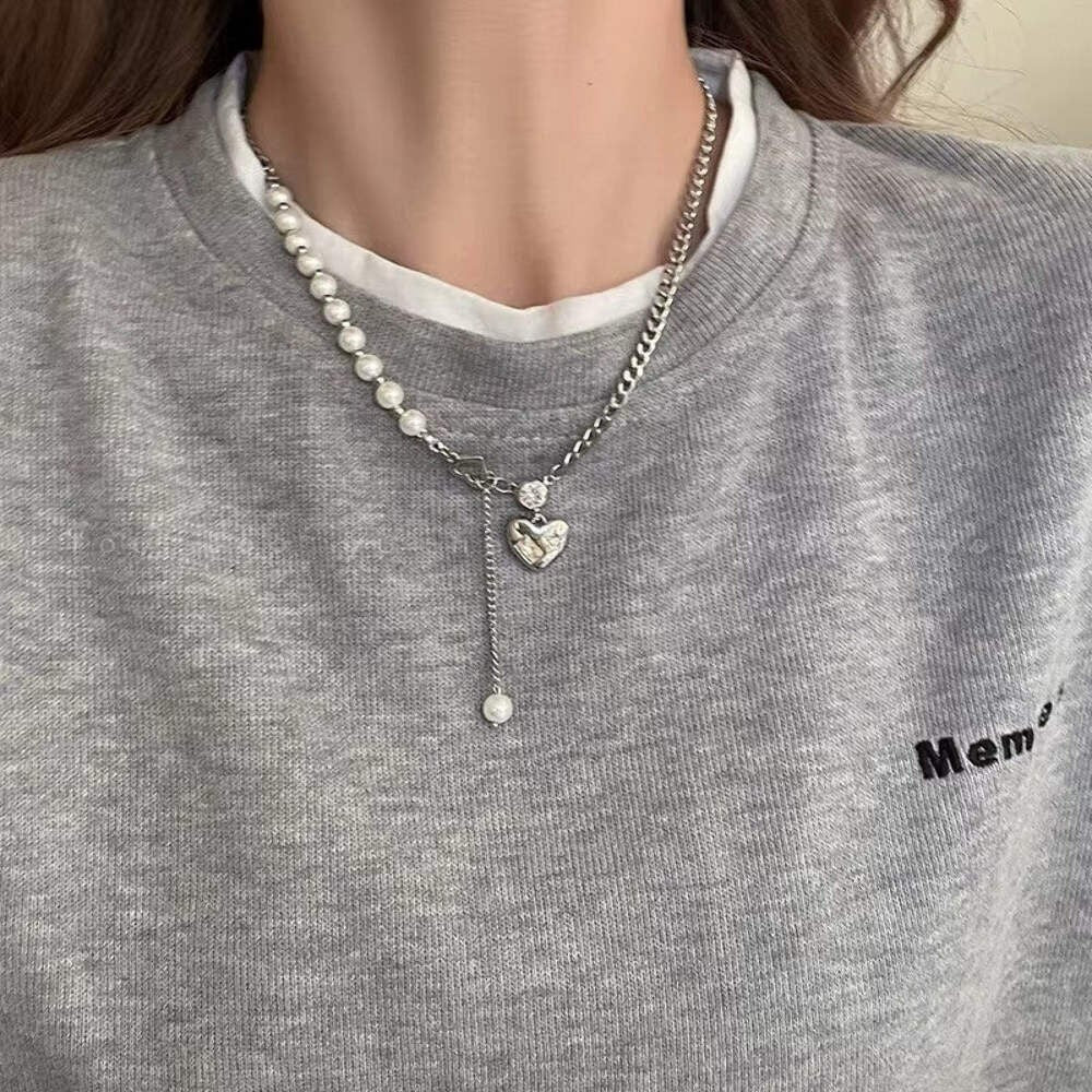 Mädchen Halskette Amor Bogen Kristall Perlen Choker Kette Schmuck Design1