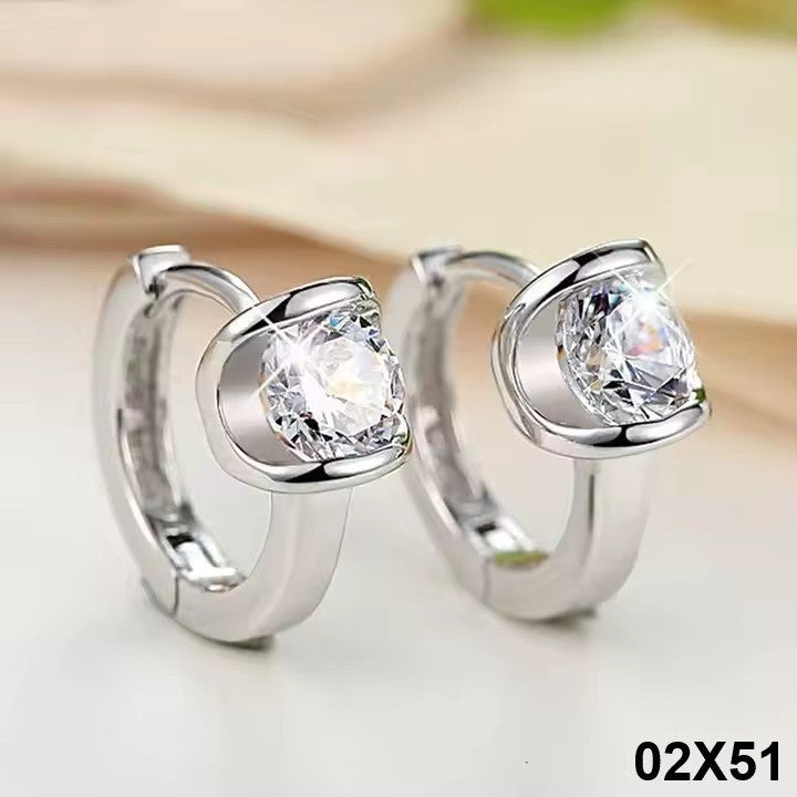 Luxus Damen Ohrringe 925S Sterling Silber Creole mit Zirkonia , Modeschmuck1